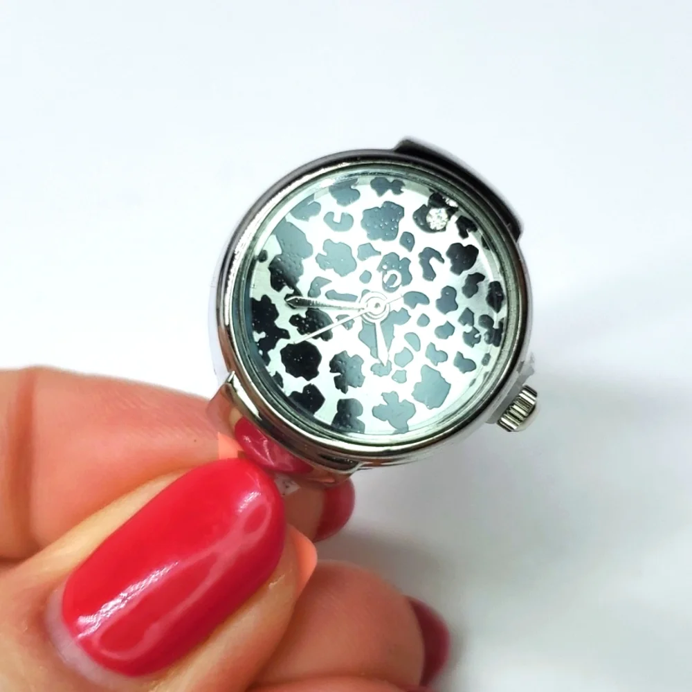 Strada Austrian Crystal Japanese Movement Leopard Ring Watch Stainless Steel